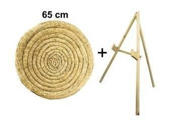 Runde Strohzielscheibe 65 cm mit einem Ständer